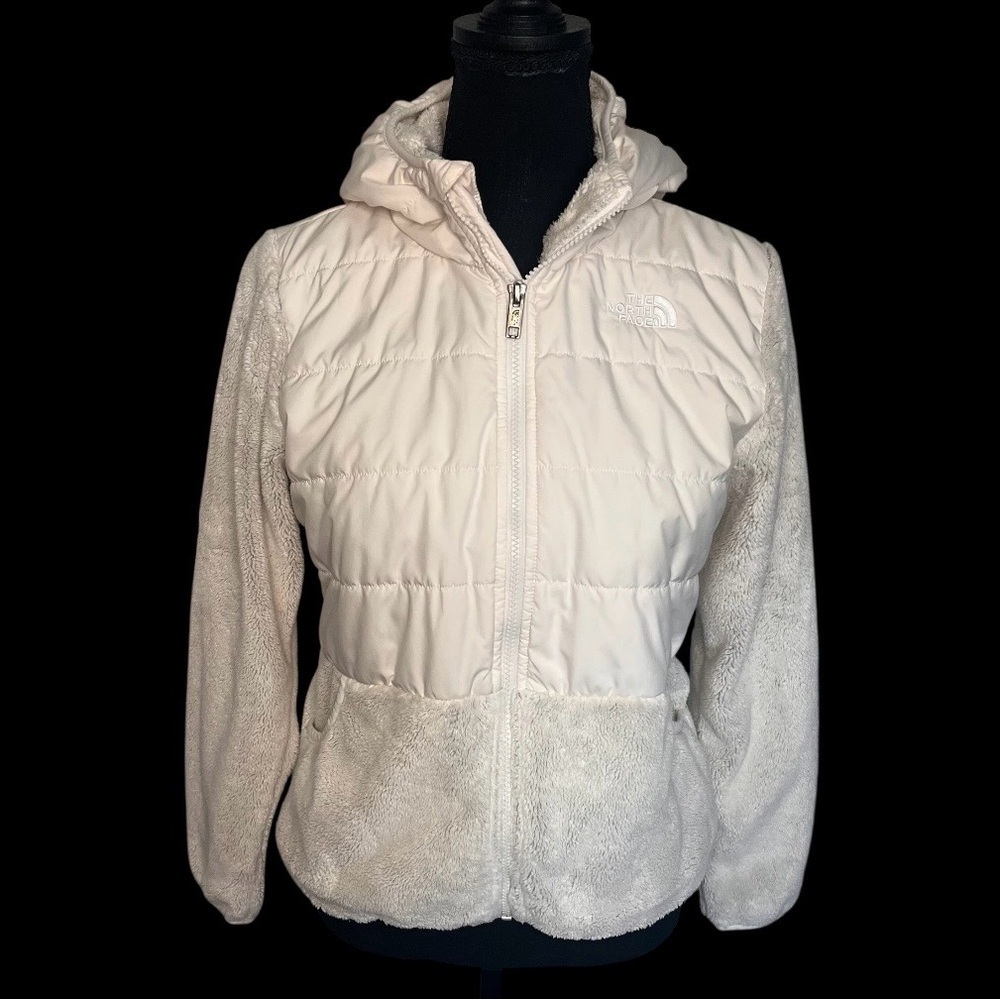 The North Face Girls Sherpa Mashup Full-Zip Hoodie Fleece Jacket Sz XL White - Picture 2 of 14
